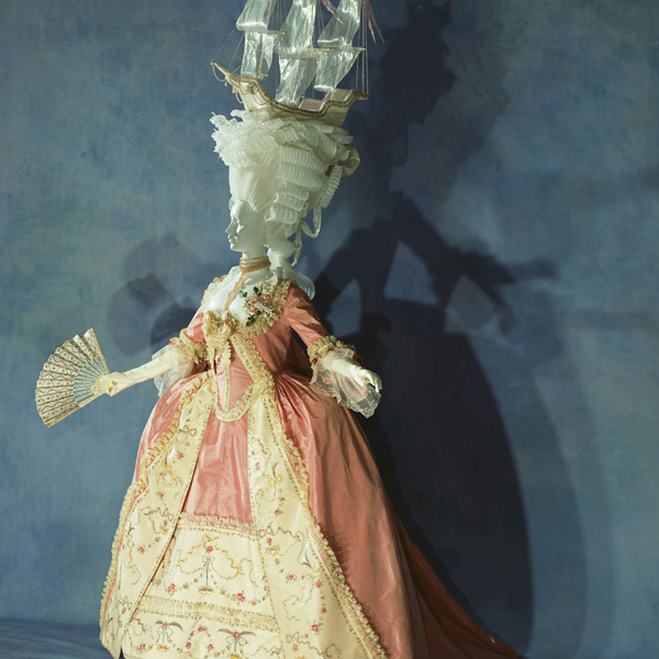 22cmドールドレス セルリアン×紺のローブ・ア・ラ・フランセーズ 22cm