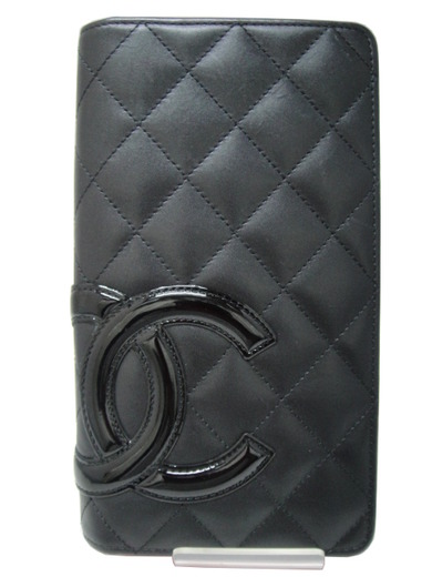 □CHANEL シャネル□カンボンライン□長財布□黒x黒xピンク｜寝屋川に