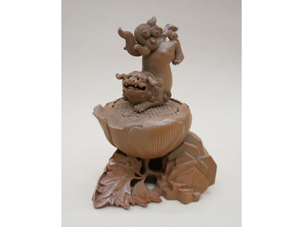 備前牡丹獅子香炉｜吉兆庵美術館