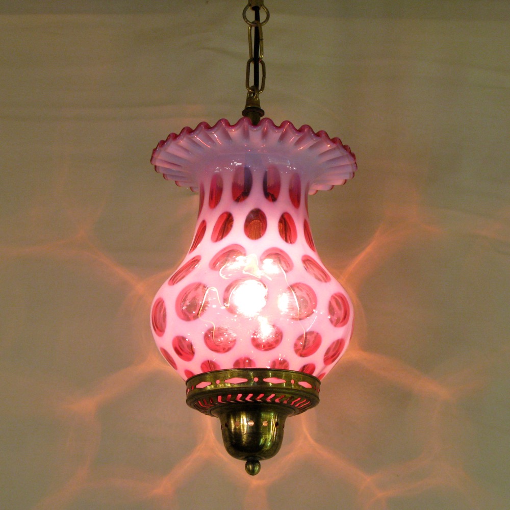 フェントン ドット クランベリーフリルボウル お値下げ中 フェントン