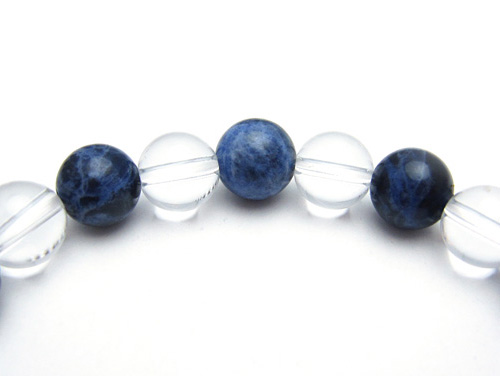 パワーストーンブレスレット ソーダライトAAA8ミリ クリスタル(水晶