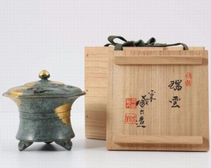 秦蔵六造り 塗金銅花生と塗金銅瑞鳥置物のセット Yahoo!オークション