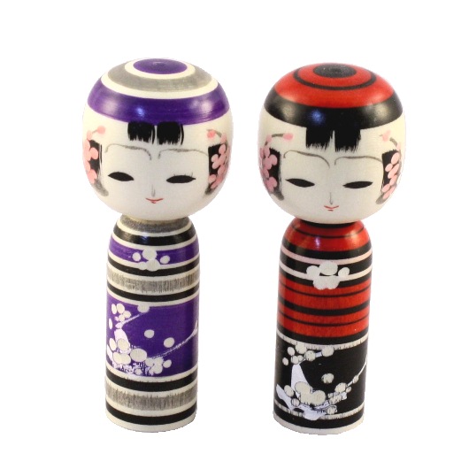 白梅赤梅 ミニ（ペア）・こけし / 京都の人形・こけし・和雑貨通販