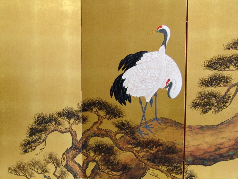 金屏風 日本画金屏風の製造/通信販売(通販) 御子柴屏風店