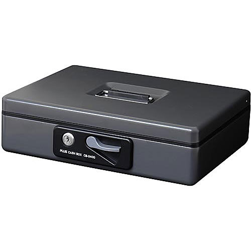 PLUS プラス 小型手提げ金庫【L】＜シリンダー錠＞(紙幣/硬貨一体型