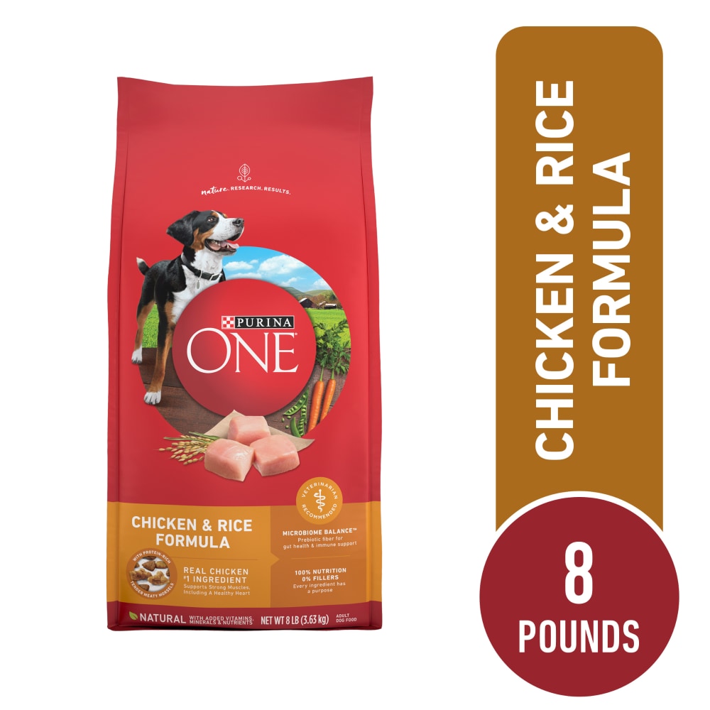 Purina ONE High Protein Adult Dry Dog Food Chicken & Rice, 8 lb