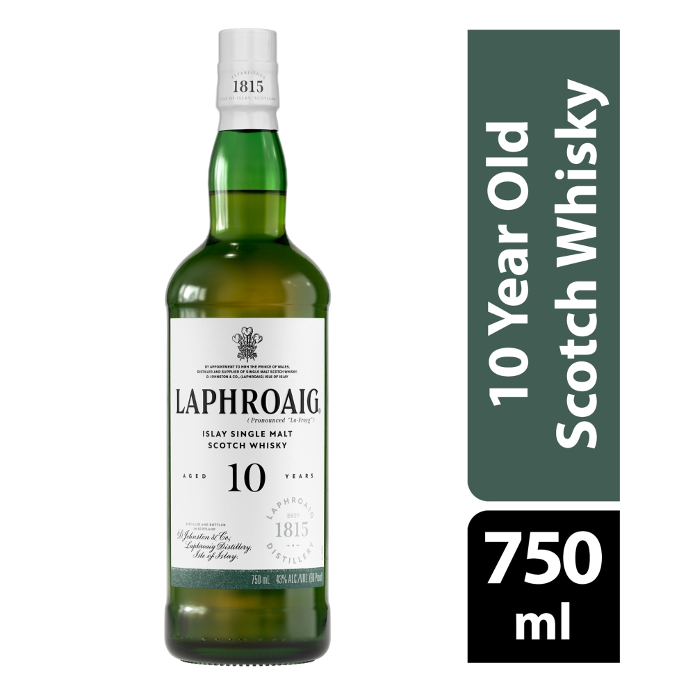 Laphroaig 10 Year Old Islay Single Malt Scotch Whisky, 750 ml - QFC