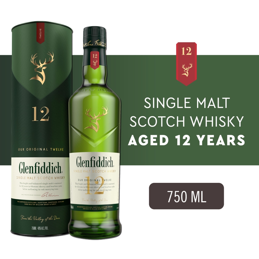 Glenfiddich® 12 Year Old Single Malt Scotch Whisky, 750 mL - Baker's