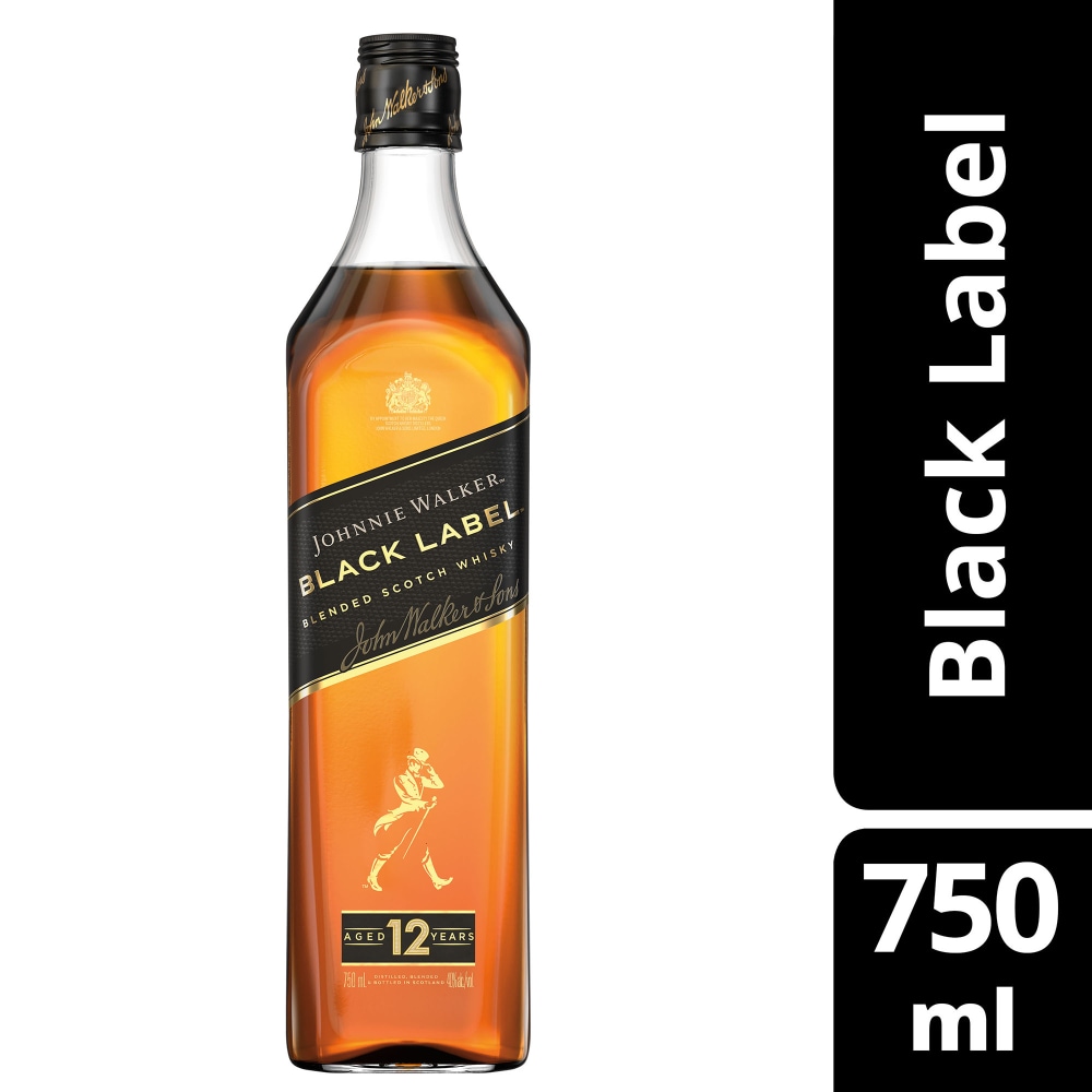 Johnnie Walker Whisky - Blended Scotch JW Black Label, 750 mL