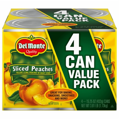 Del Monte® Sliced Yellow Cling Peaches in Heavy Syrup, 4 ct