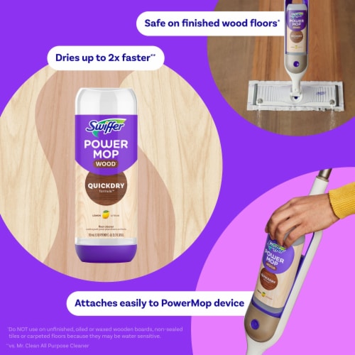 Swiffer Power Mop Wood Refill Solution QuickDry Hardwood Floor
