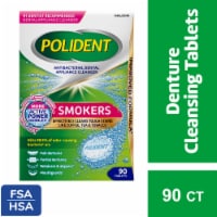 Polident Smokers Antibacterial Dental Appliance Cleanser Tablets