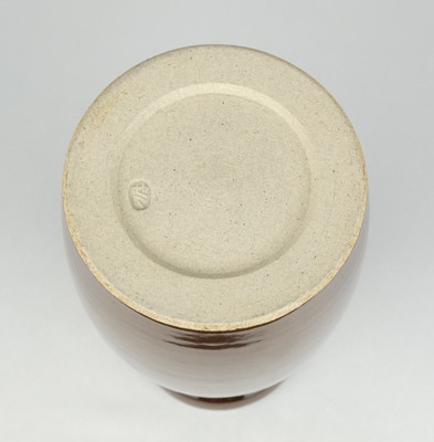 膳所焼 笹耳付花入 膳所焼 笹耳付花入 膳所焼 陽炎園 岩崎新定 菱口