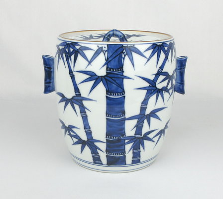 栗山園オンライン通販部 / 【出物】 染付竹耳付水指 4代三浦竹泉