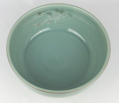 栗山園オンライン通販部 / 【出物】 青磁鯉文平水指 玉堂窯