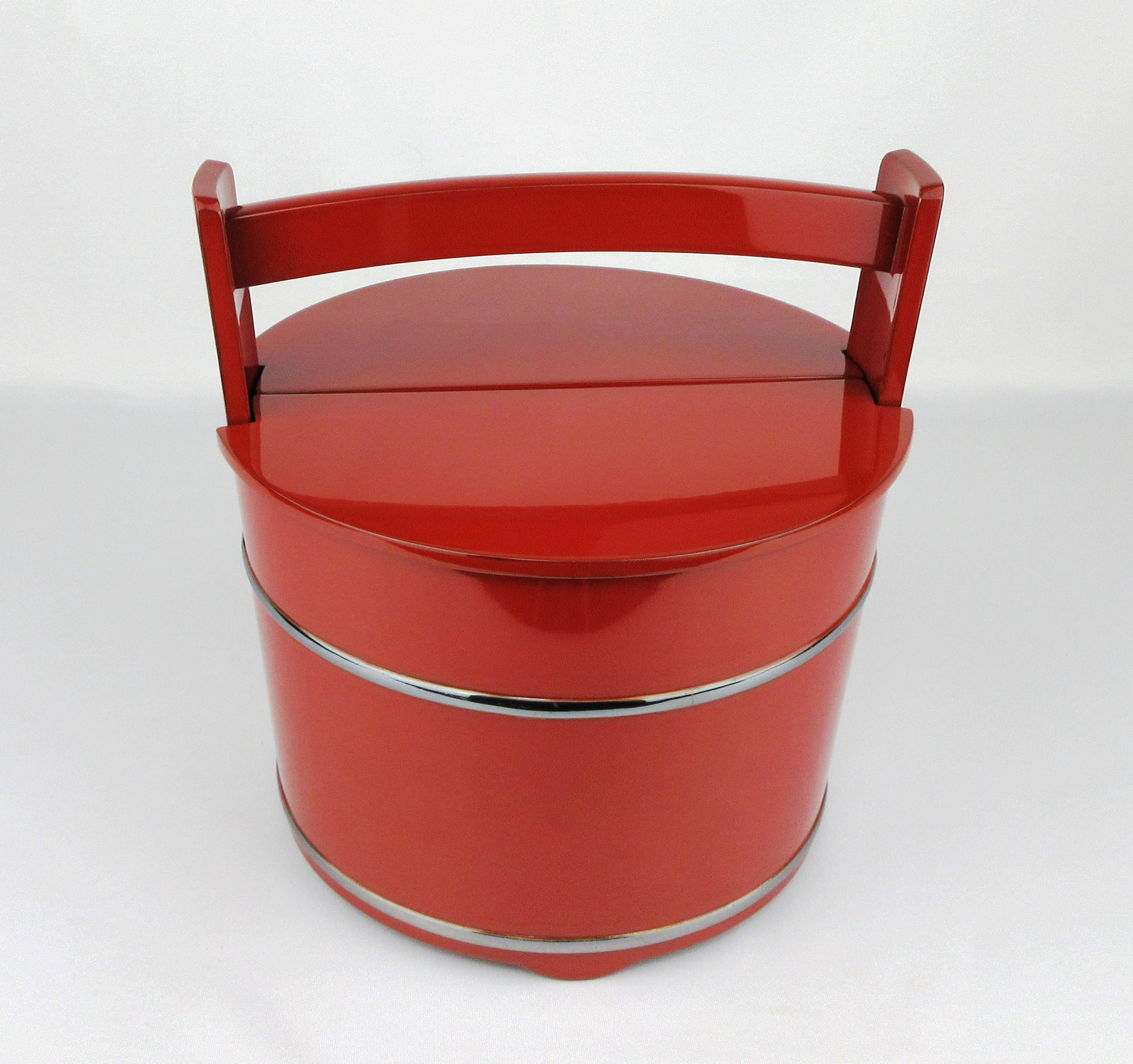 栗山園オンライン通販部 / 【出物】 銀タガ朱手桶水指 茶平一斎