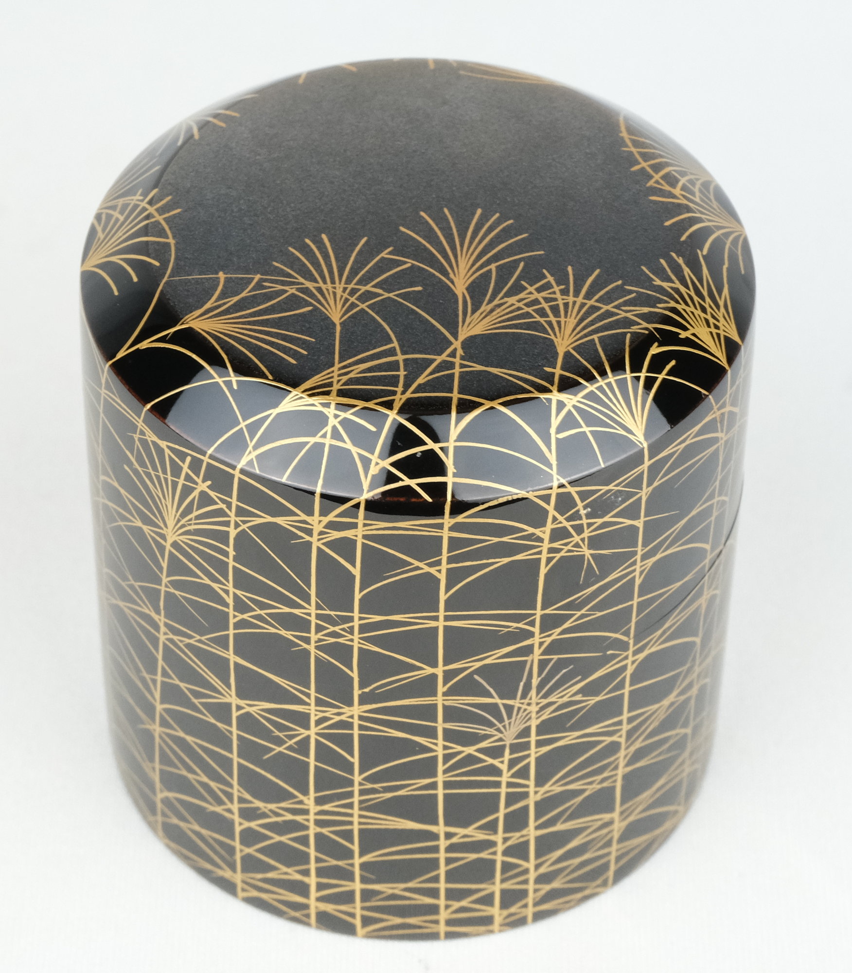 茶道具 中村宗尹 作 棗 甲金蒔地 松波蒔絵 共布・共箱・しおり