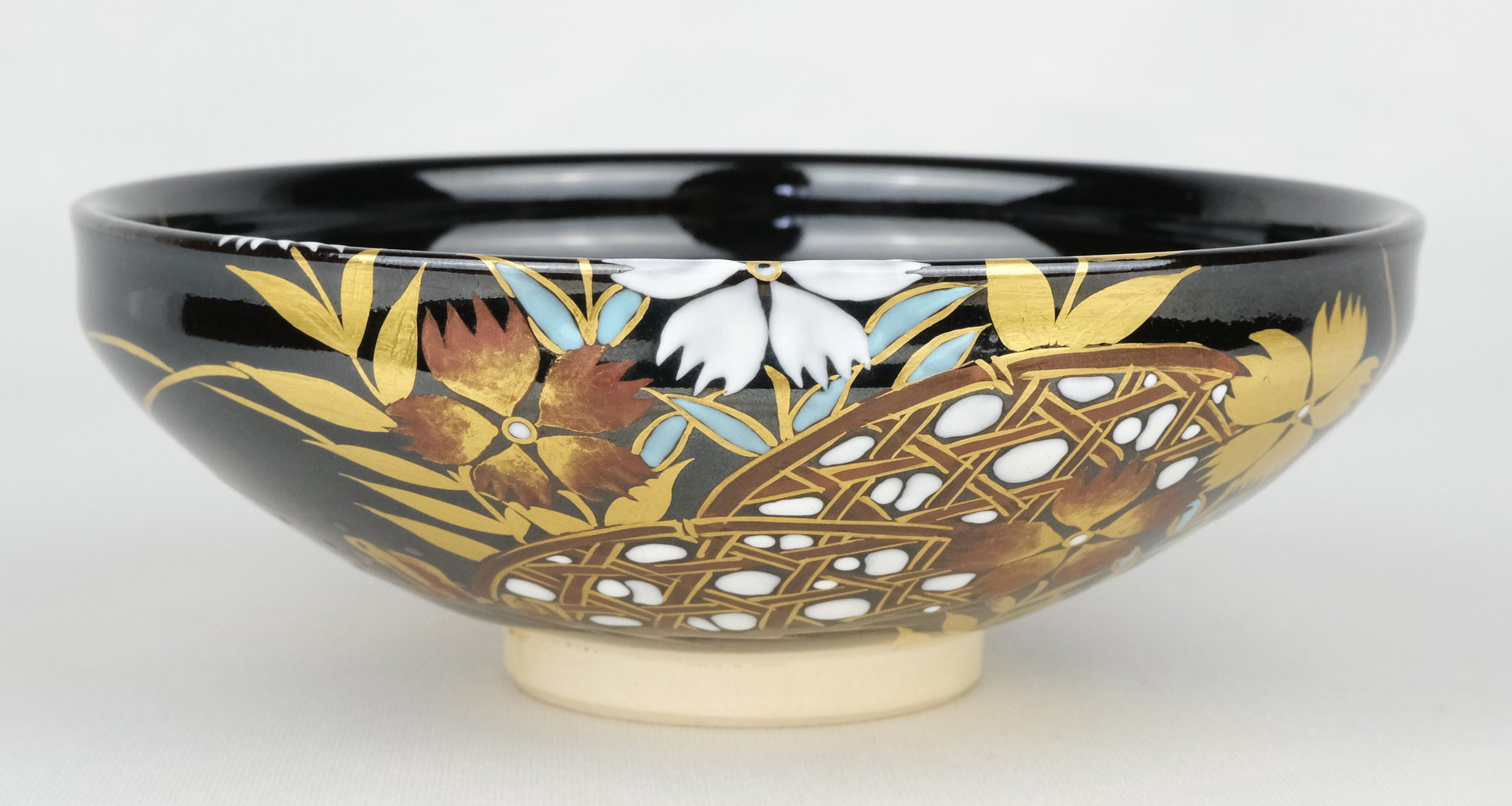 小峠丹山(葛芳) 火焔太鼓之絵茶碗共箱茶道具京焼雅楽 平安時代