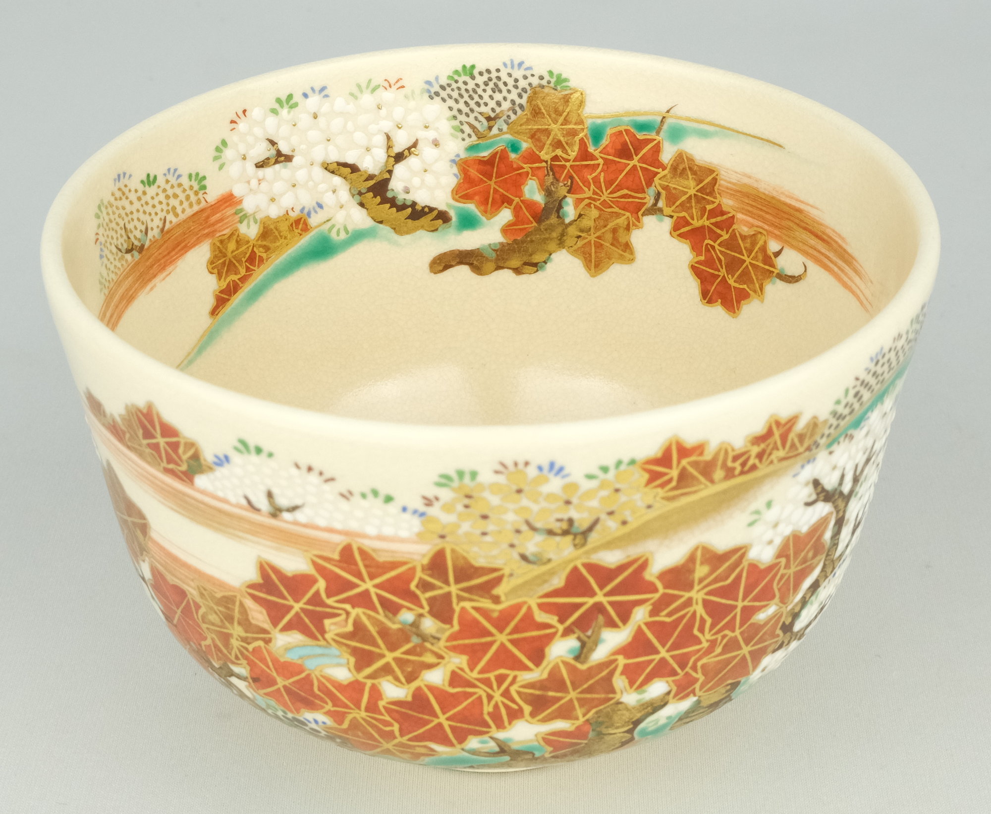 表千家14世而妙斎千宗旦御書付『仁清写秋草平茶碗』銘：虫の音 16代