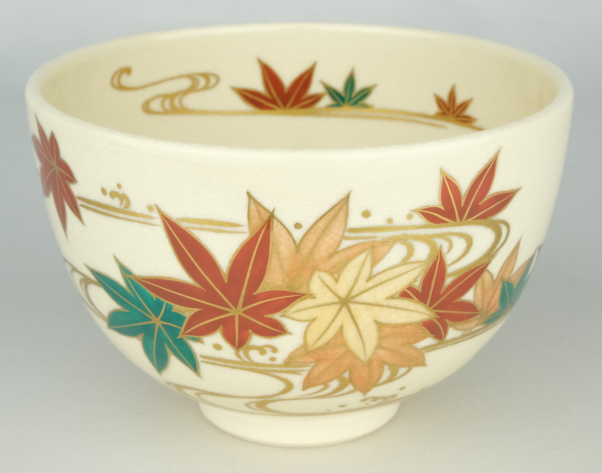 栗山園オンライン通販部 / 【出物】 色絵龍田川画茶碗 清閑寺窯（杉田