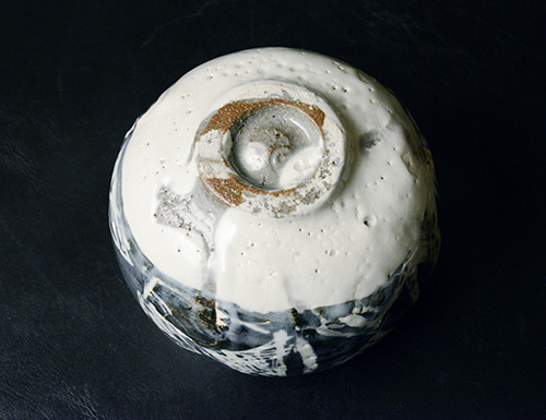 春田一陶 造 赤呉須花草図蒸茶碗8客 共箱 春田一