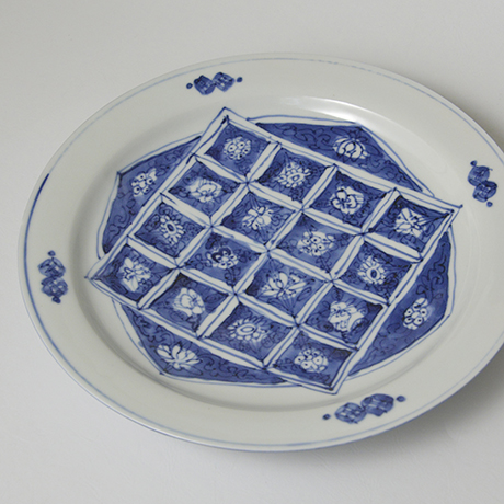 24-1275 古染付 鳥鹿猿図皿 4寸皿 明末清初 24-1275 古染付 鳥鹿猿図皿