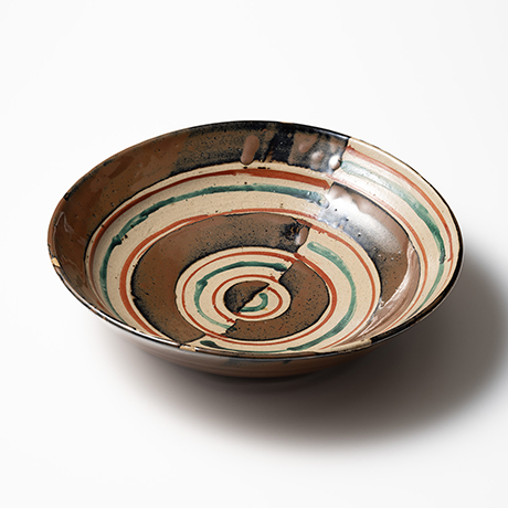 益子焼 黒釉柿釉掛け流し濱田庄司か？古い作品 益子焼 黒