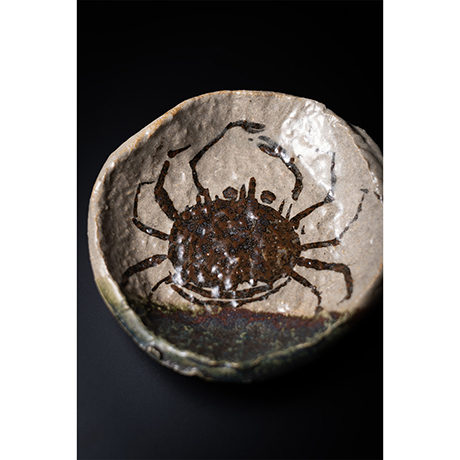 北大路魯山人作 蟹絵 刷毛目 向付 五客 懐石料理 共箱M586YS