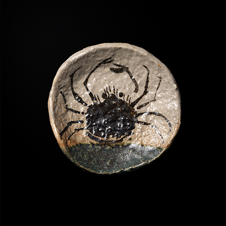 No.35 織部蟹絵文平向付 五客入 / A set of 5 dishes with crub design