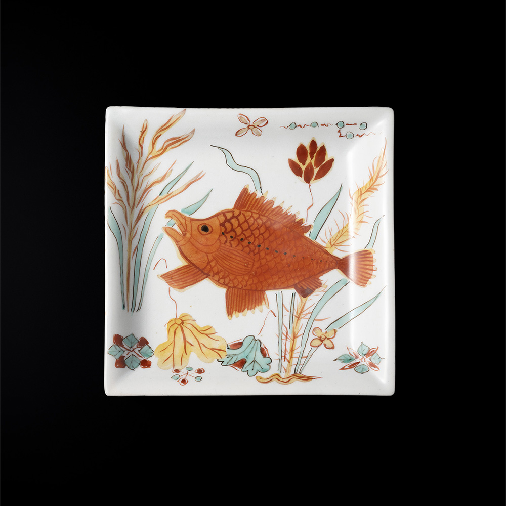 香土園 加藤春鼎 黄瀬戸 紅葉形 向付 刺身皿 10客