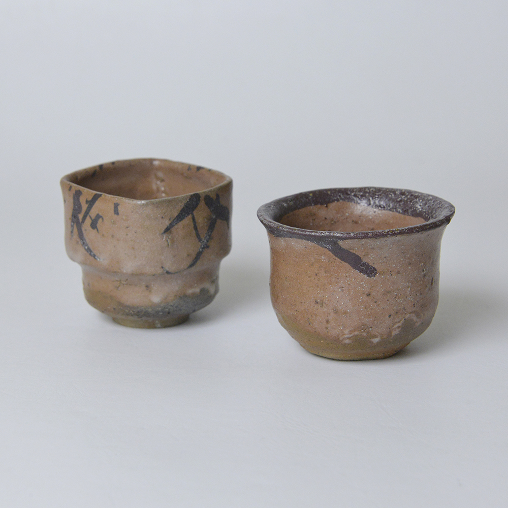 □唐津焼 丸田宗彦 絵唐津ぐい呑 共箱、共布、栞全揃い #ぐい呑み #丸田