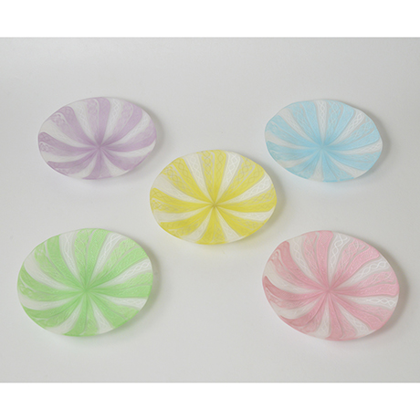 No.14 藤田喬平 手吹ヴェニス銘々皿 / FUJITA Kyohei A set of 5