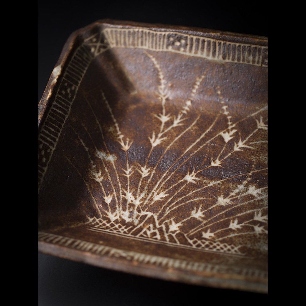 加藤唐九郎 鼠志野額鉢 | しぶや黒田陶苑