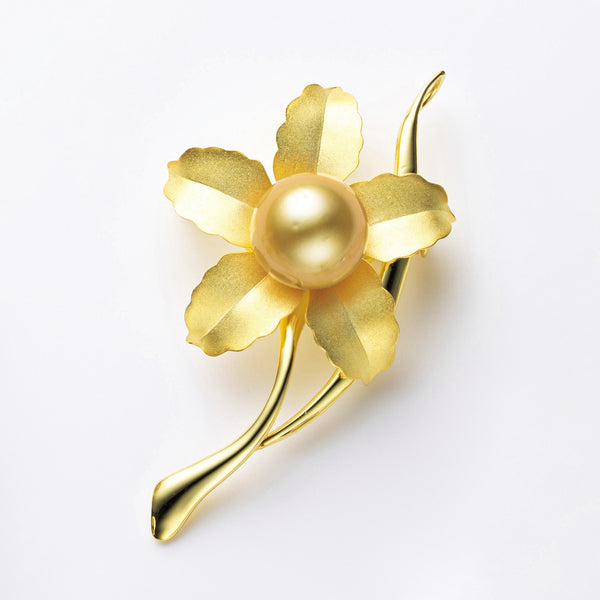 パールとダイヤモンド18金ゴールドのブドウトップ兼ブローチ16g パール