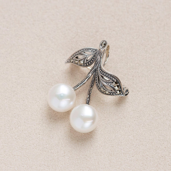 アンティークパール&サファイアサークル、ブローチ兼ペンダントトップ