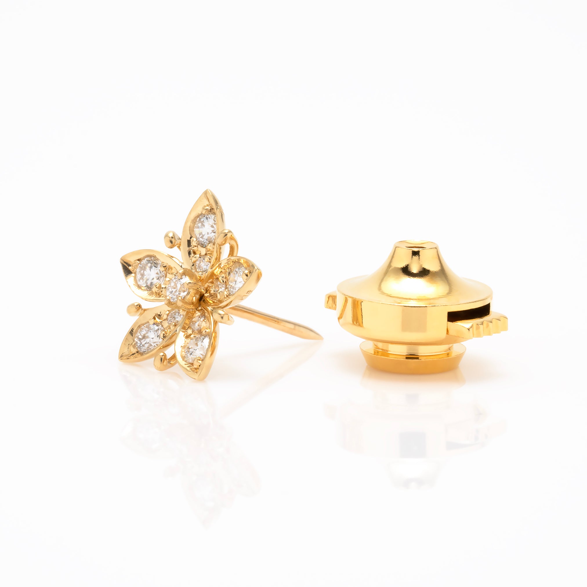 鯉ブローチ金属天然石K18