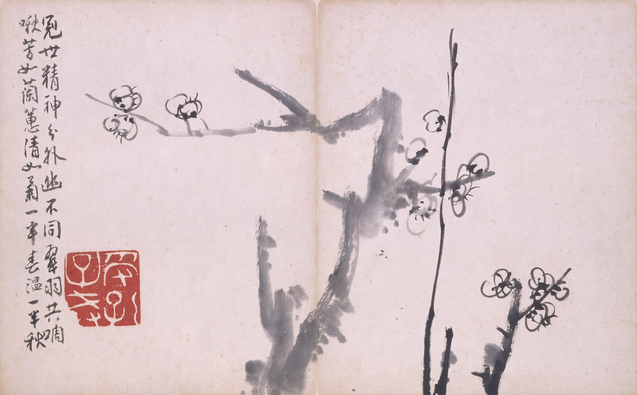 真作】史朗/白梅図/梅花図/寿/掛軸/名家伝来/AC-202 真作/高