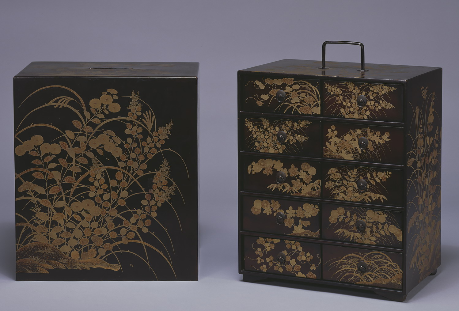 秋草蒔絵、小箪笥 秋草蒔絵歌書箪笥 - 名品紹介 - 京都国立博物館