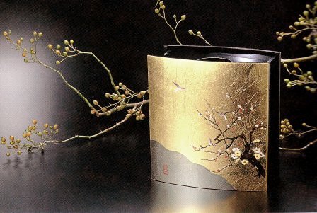 金沢金箔工芸品] 四季花生け・花瓶「錦花鳥」（伝統工芸品／送料サービス）