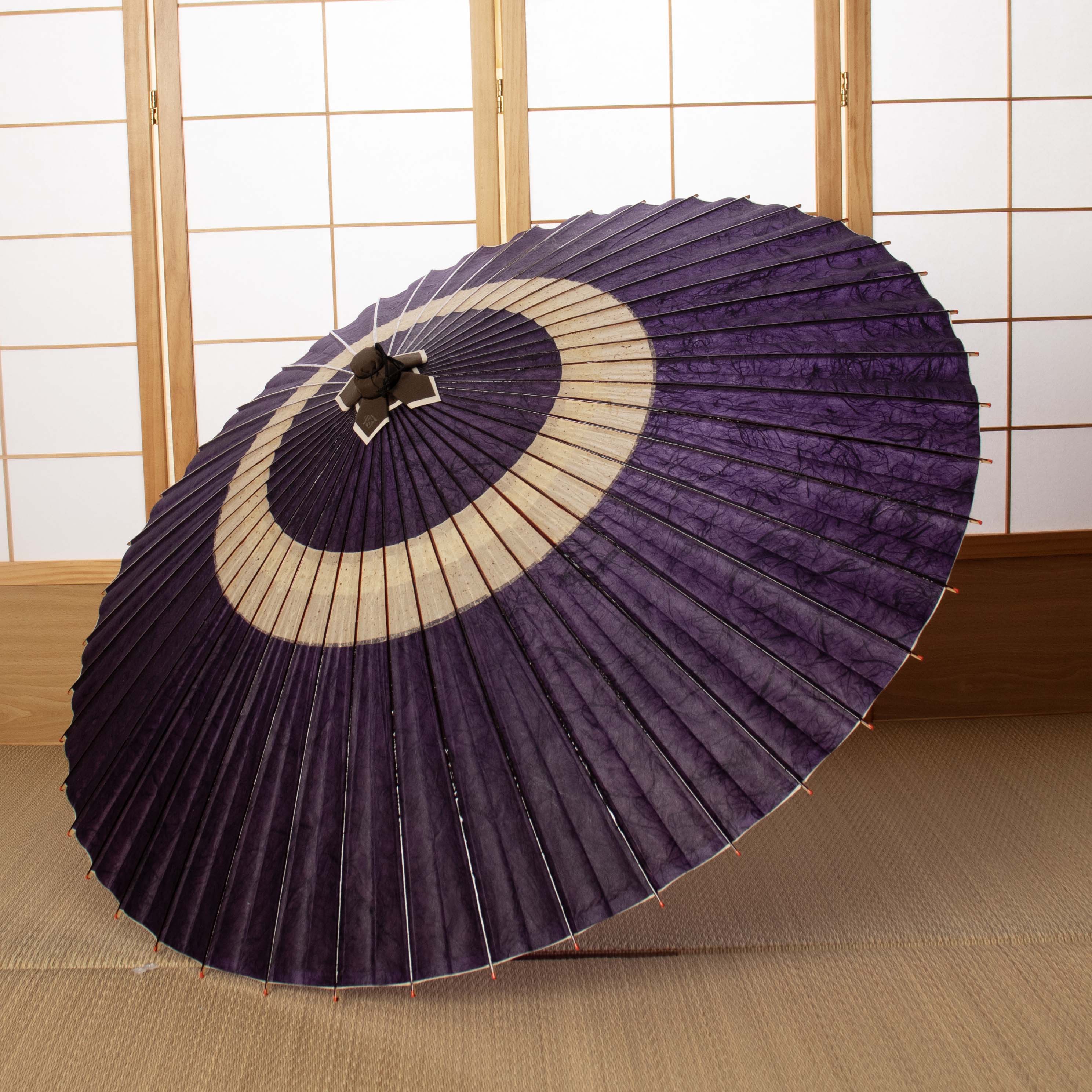 紫色の和傘｜ 特選蛇の目柄 藤色｜ 京都 和傘屋 辻倉 - 日本最古の京都