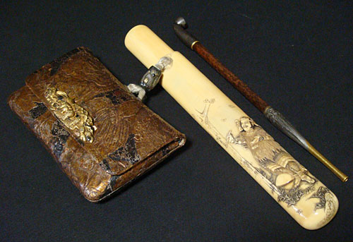 珍品！裸婦煙管キセル白磁磁器パイプ喫煙具遊郭美人古美術昭和マグナ250