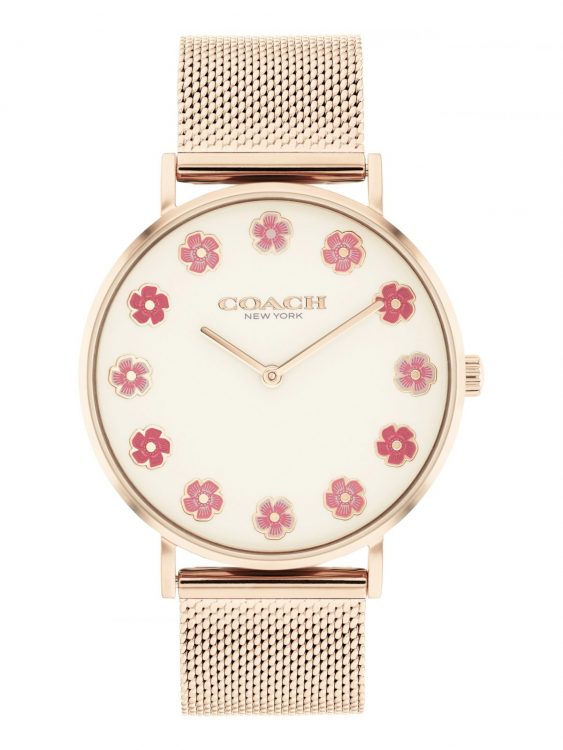 COACH フラワー腕時計 Coach New York Women's Silver Stainless Steel