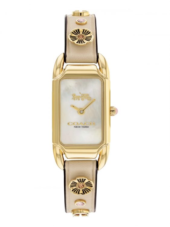 稼働品 箱付き 美品 コーチ 腕時計 レディース フラワーデザイン 馬車