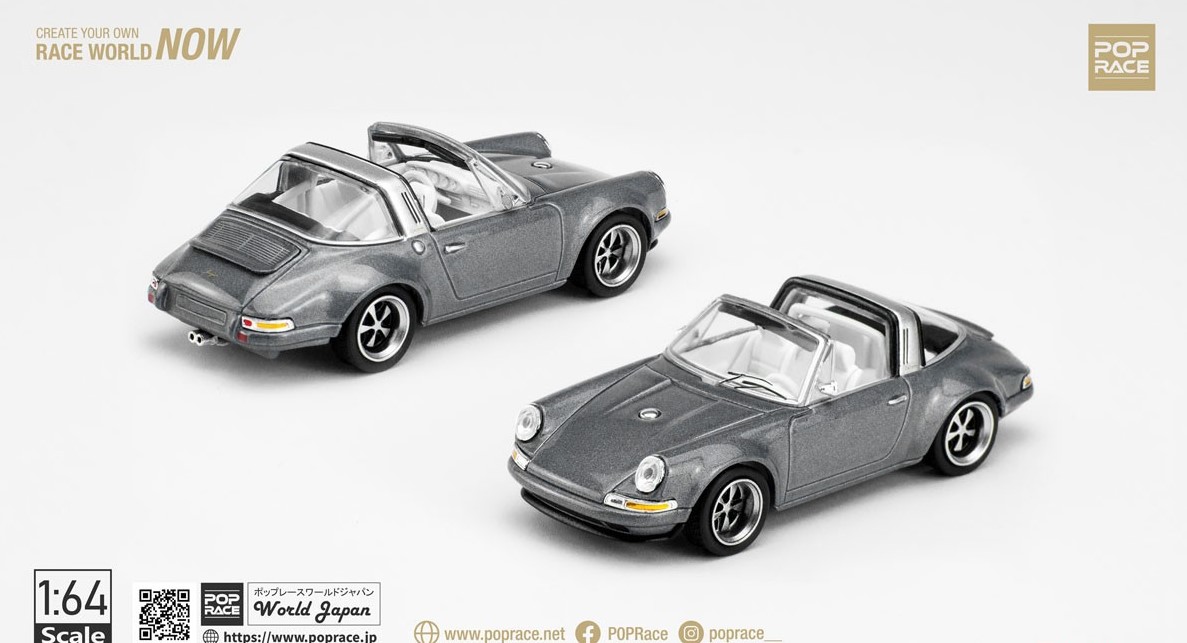 POP RACE 1/64 SINGER TARGA METALLIC GREY - AXELLWORKS HOBBYTOWN