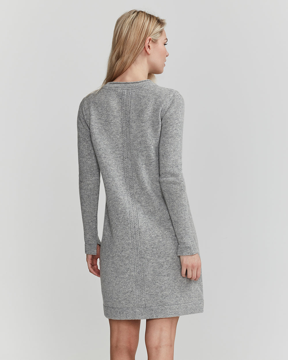 Adrienne Dress - Light Grey Wool Blend Knitted Dress – Holebrook USA