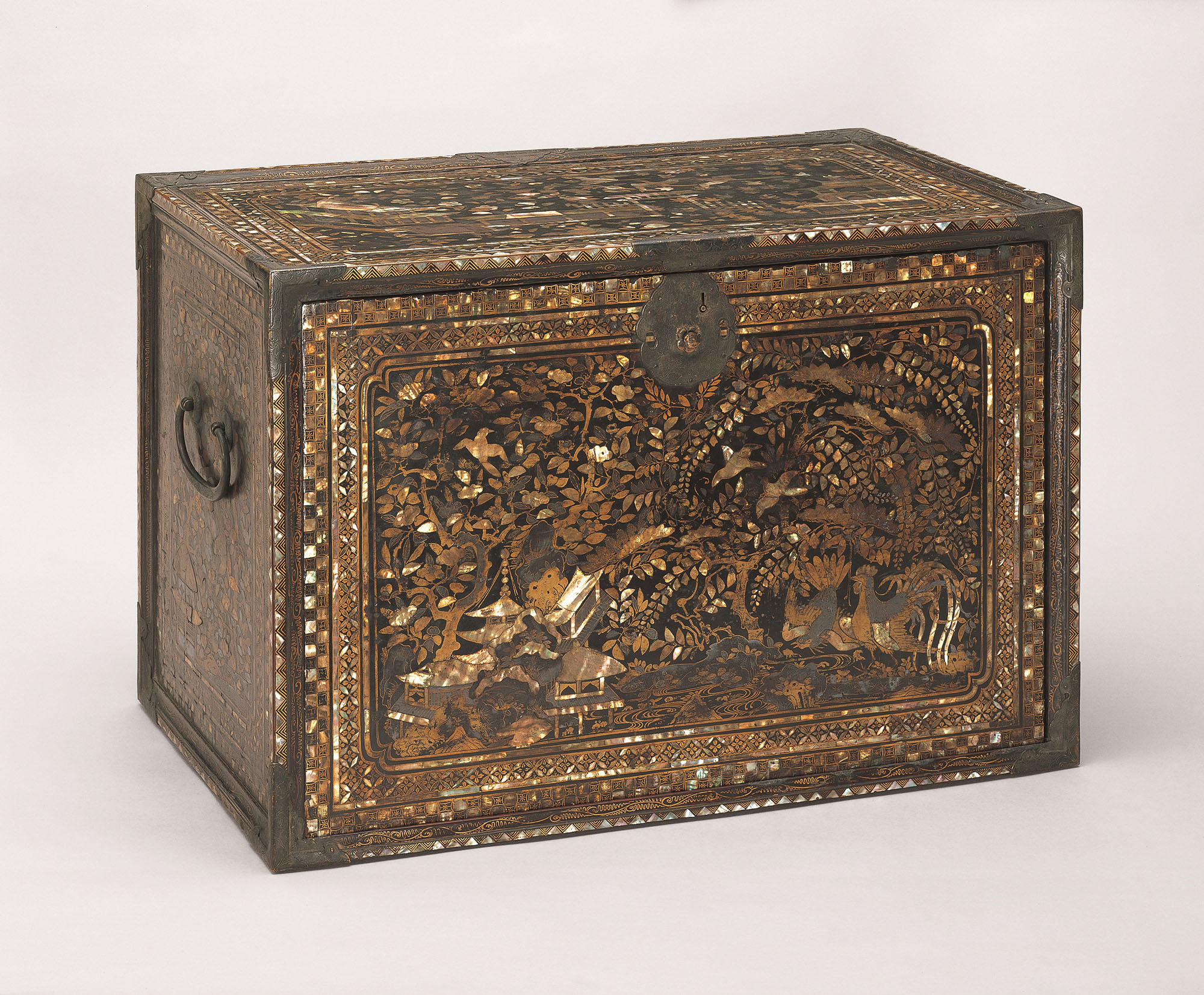 骨董・時代の美品】大名道具 宝箱 山水蒔絵 箱物/蓋物/菓子器/容器