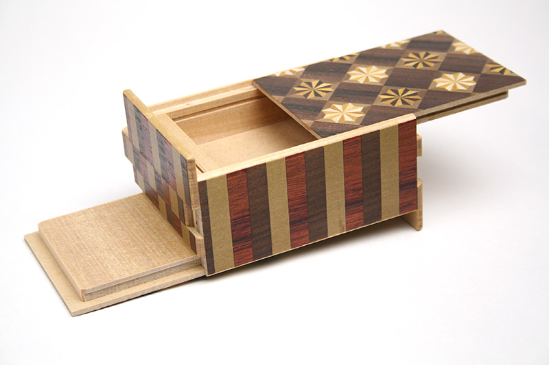 Japanese puzzle box 7step 4sun dual compartment – Japanese puzzle