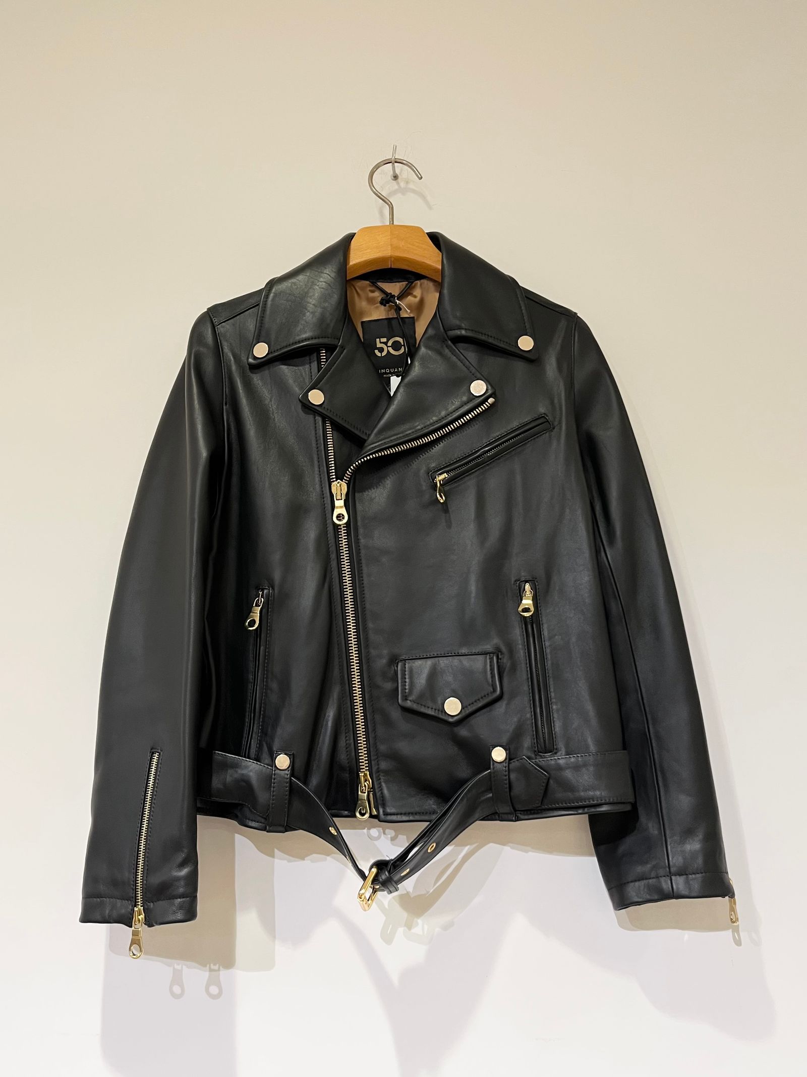 CINQUANTA - BELTED W RIDERS / ライダースジャケット / ブラック