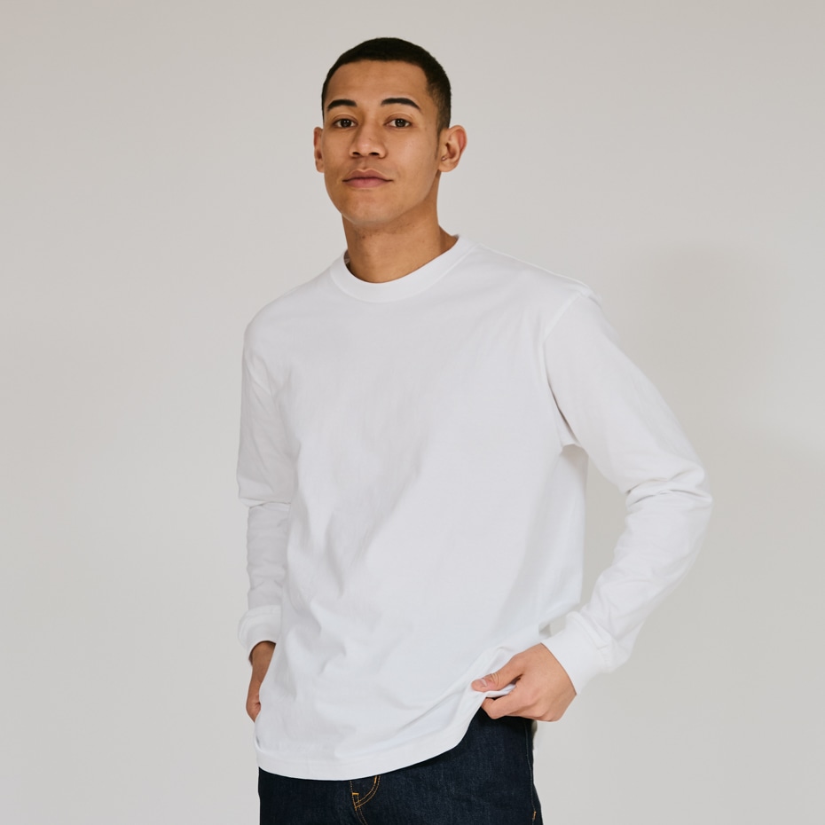 2枚組】ビーフィーロングスリーブTシャツ ホワイト | ヘインズの公式