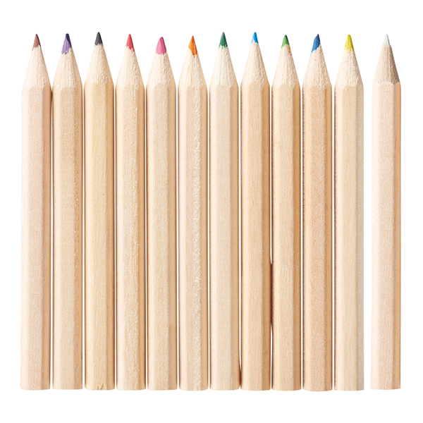 ご確認用木製鉛筆型ケース色鉛筆セットレトロノベルティ